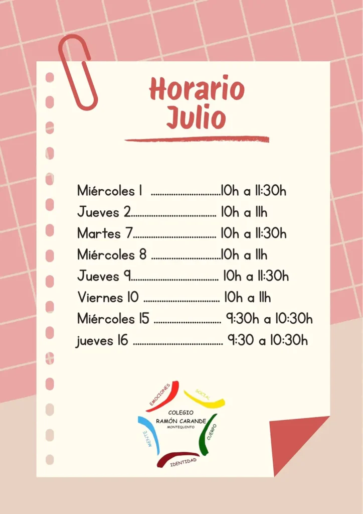Horario julio Colegio Ramon Carande