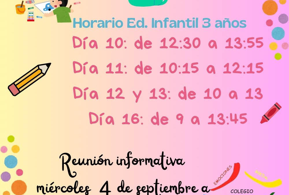 Horario de Educación Infantil 0-3